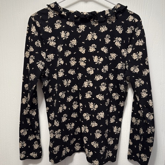 Chaps Ruffled Floral Long Sleeve Blouse Size Medium - Picture 2 of 2